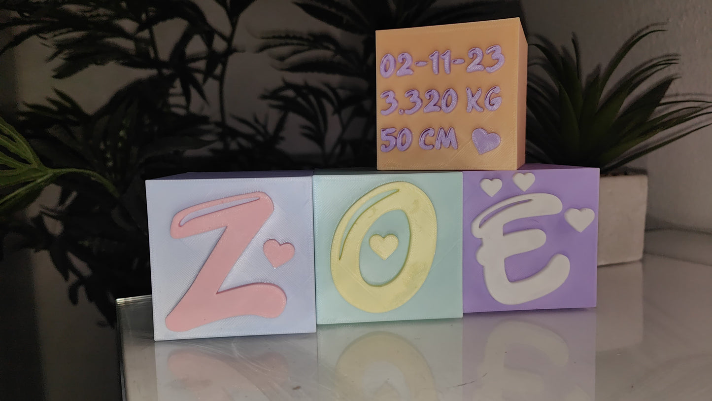 Bloques/Cubos de Nacimiento Personalizados
