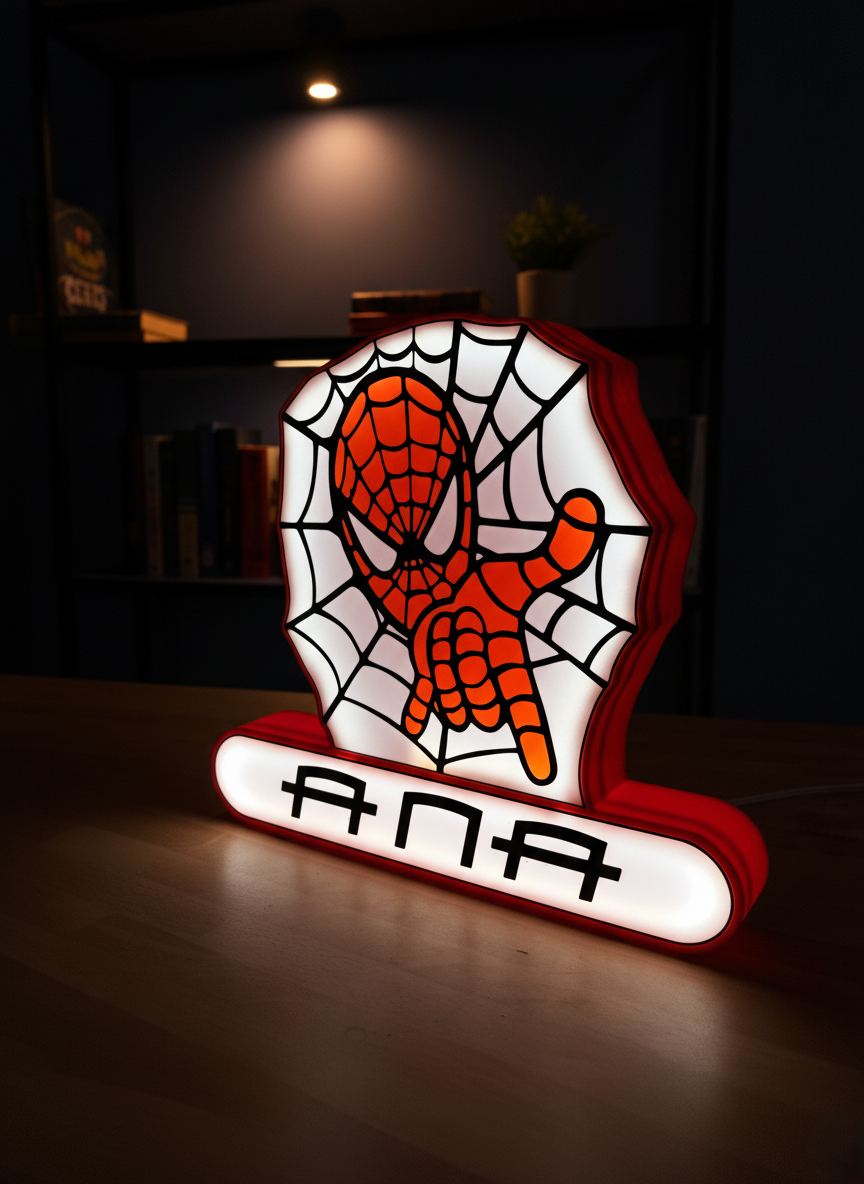 Lampara Spiderman personalizada "Ana"