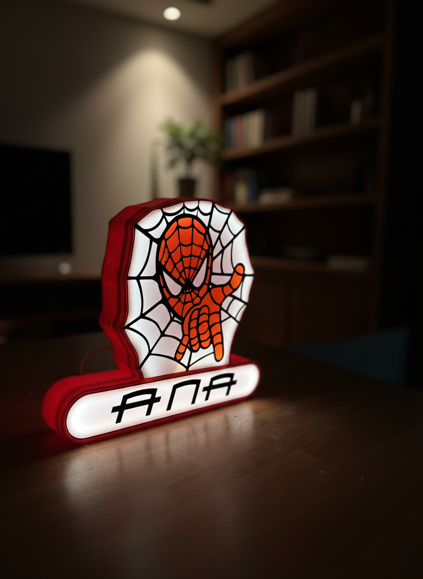Lampara Spiderman personalizada "Ana"